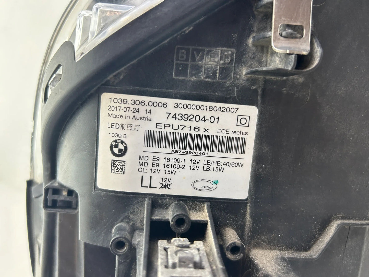 BMW 5er G30 G31 LED Scheinwerfer rechts Steuergeräte 7439204