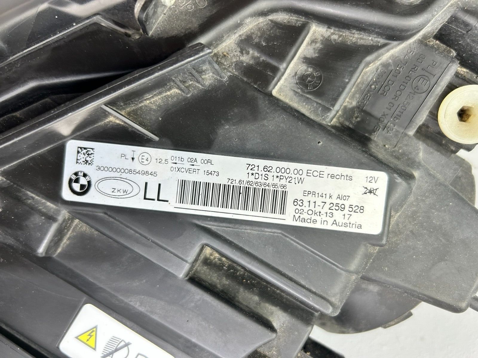 Original BMW 3er F30 F31 Bi-Xenon Scheinwerfer rechts 72595284