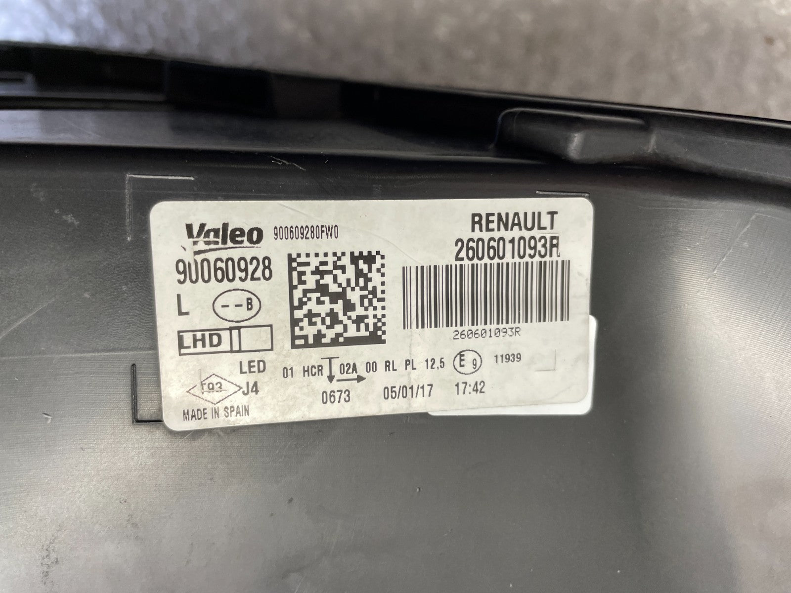 Original Renault Megane IV LED Scheinwerfer links 260601093R7