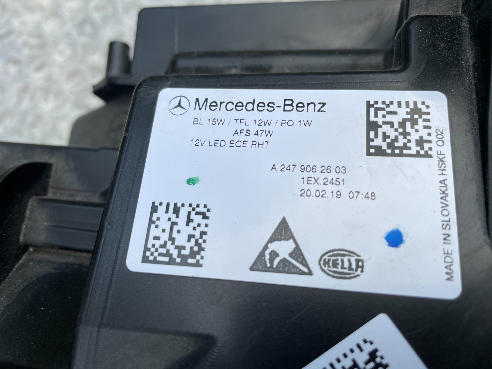 Original Mercedes B-Klasse W247 Scheinwerfer rechts A24790626036