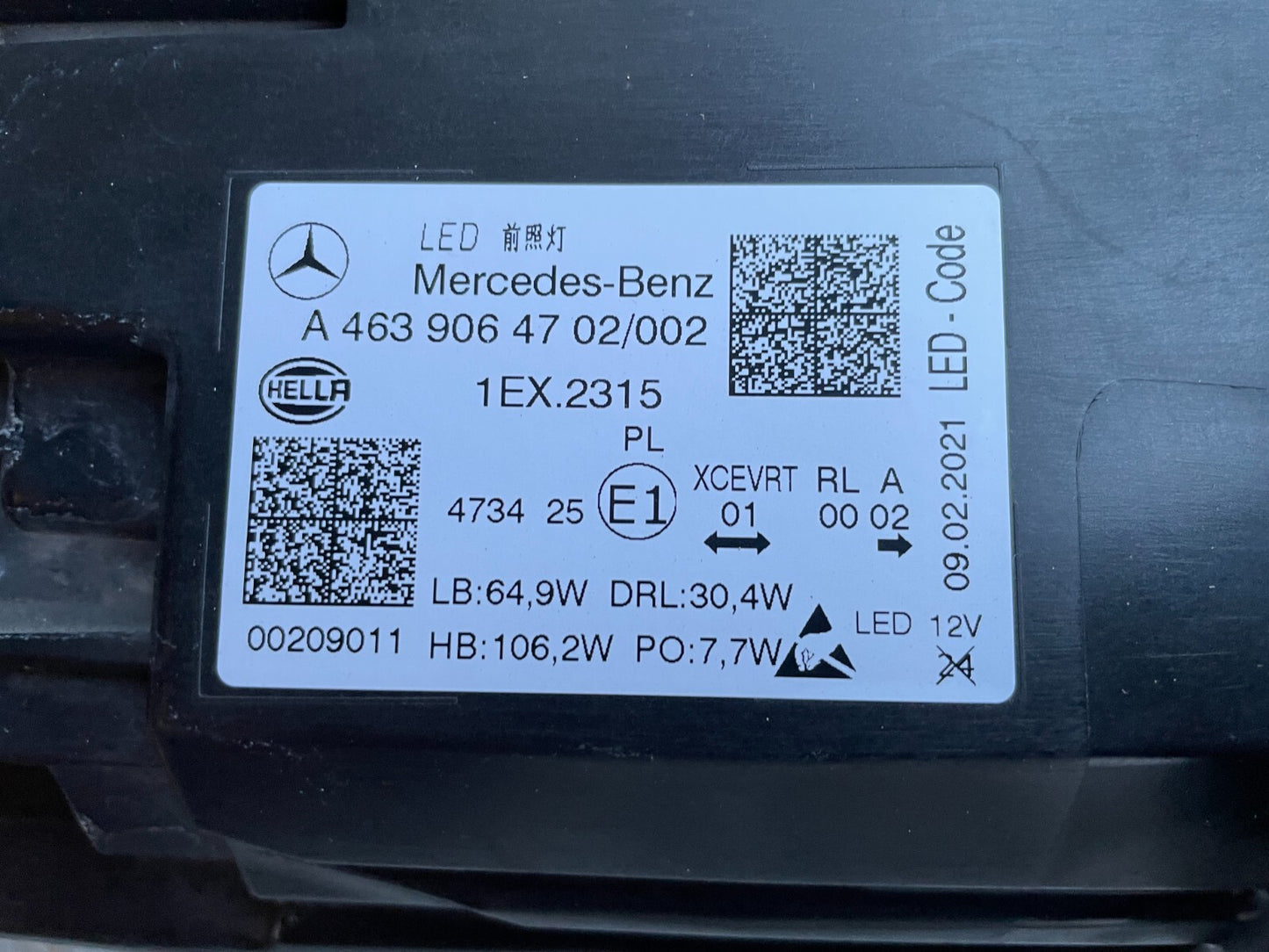 Mercedes G-Klasse W463 Led Scheinwerfer rechts links / A4639064702 / A463906480211