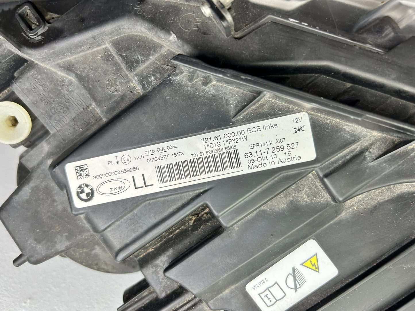 Original BMW 3er F30 F31 Bi-Xenon Scheinwerfer links 72595276