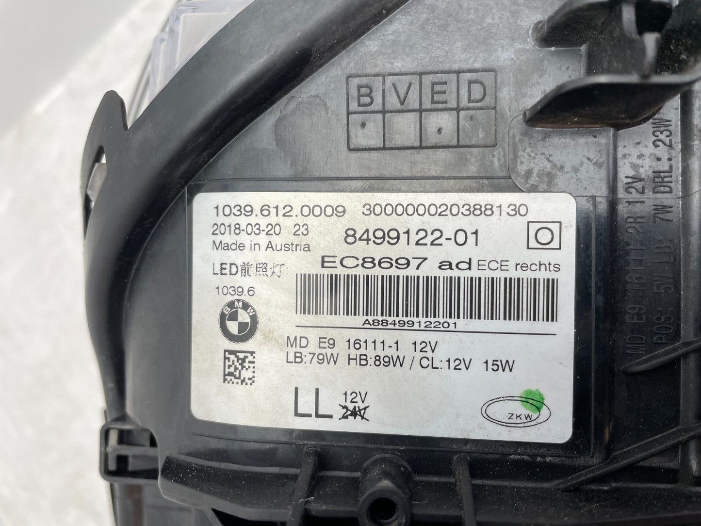 Original BMW 5er G30 G31 M5 Adaptive LED Scheinwerfer rechts 84991225