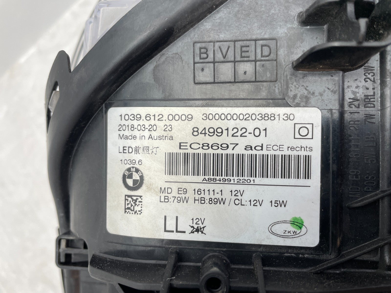 Original BMW 5er G30 G31 M5 Adaptive LED Scheinwerfer rechts 84991225