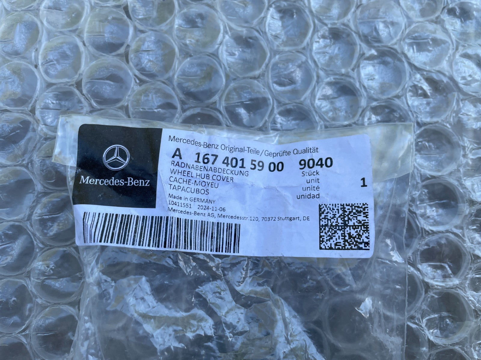 1x Original Mercedes Nabendeckel schwarz Lorbeerkranz A167401590090401