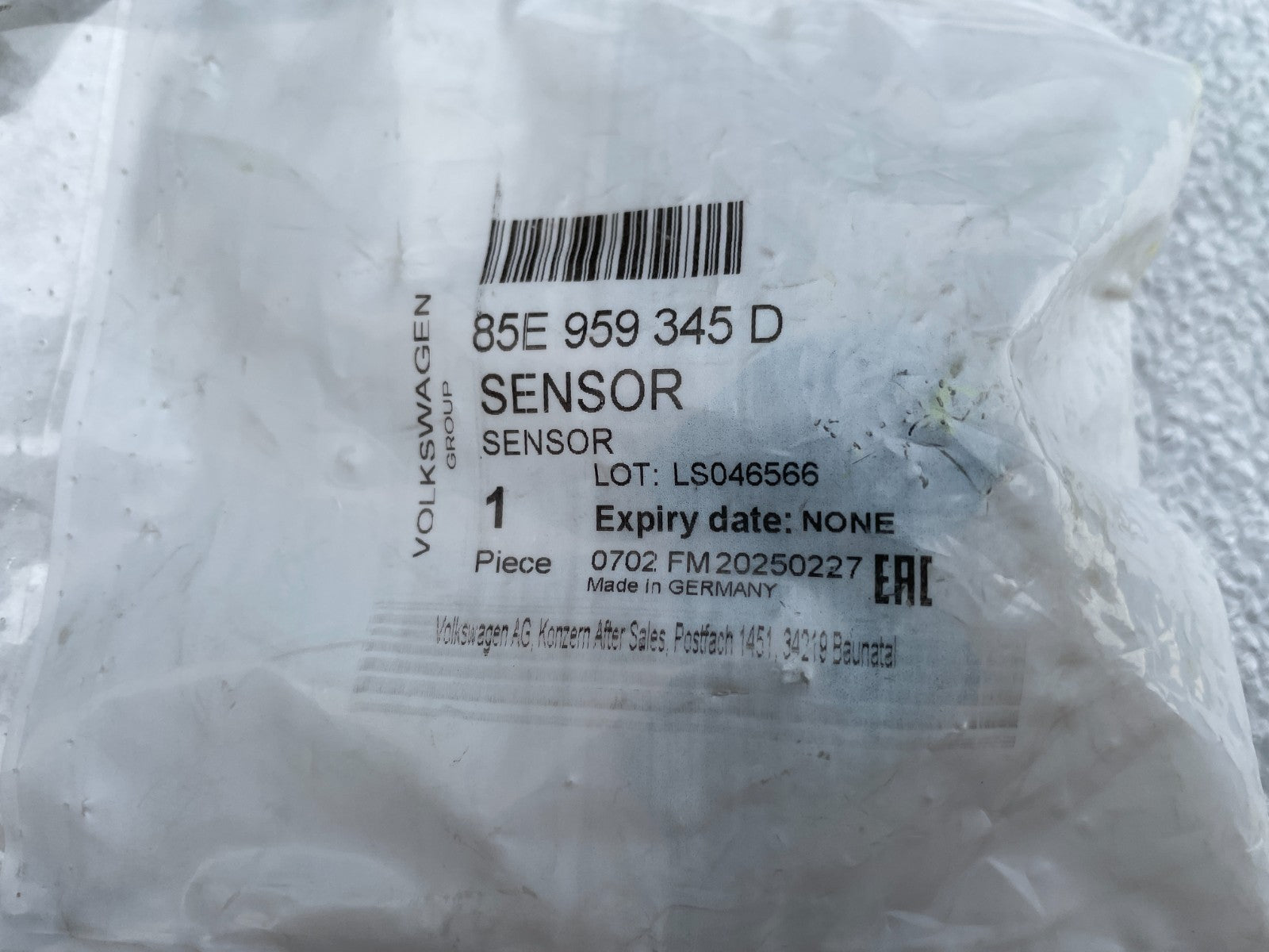 Original VW Tiguan III Airbag Crash Sensor Airbagsensor 85E959345D1