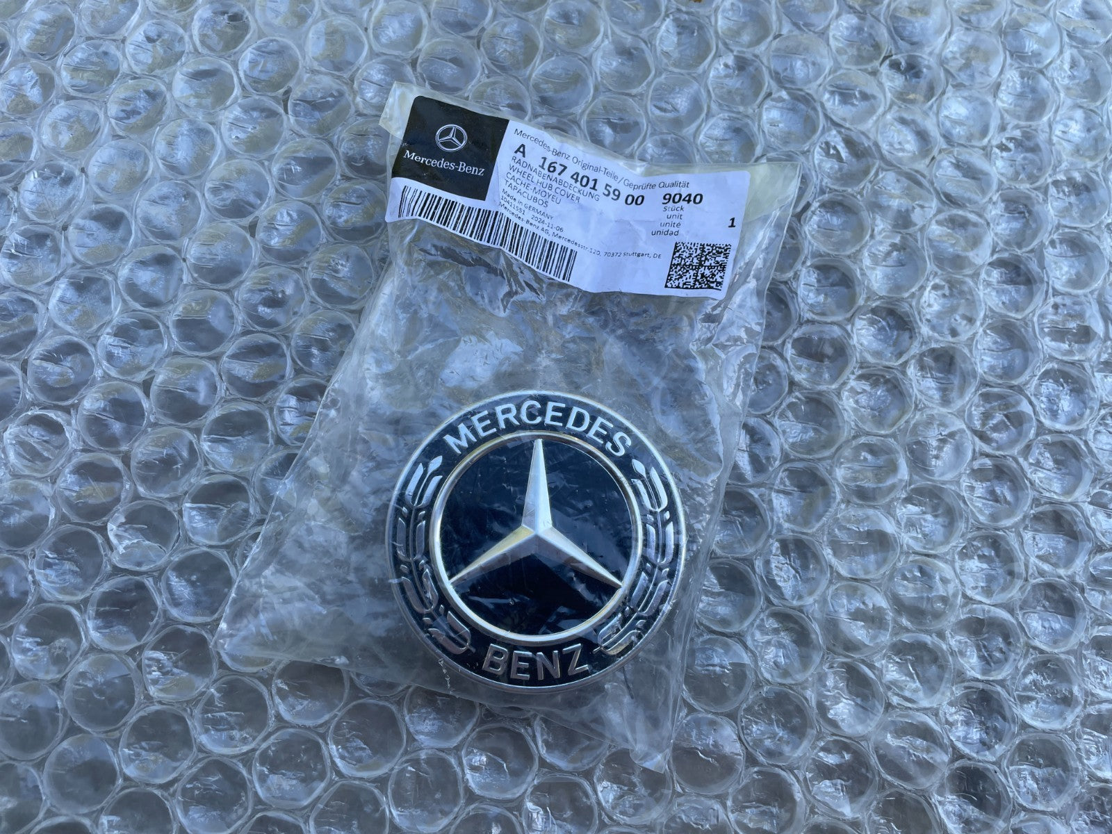 1x Original Mercedes Nabendeckel schwarz Lorbeerkranz A167401590090400
