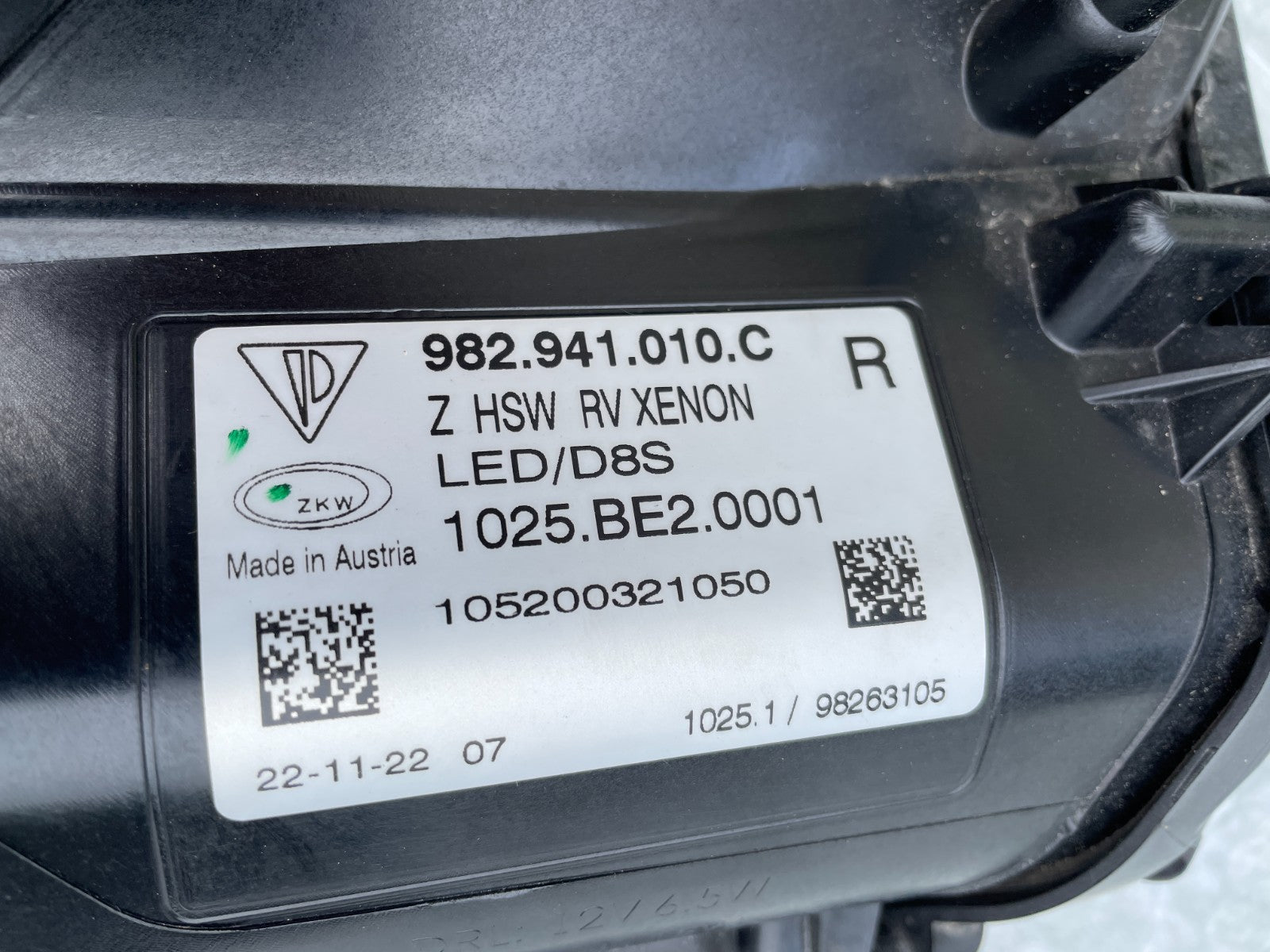 Original Porsche Cayman 718 982 Xenon Scheinwerfer rechts 982941010C6