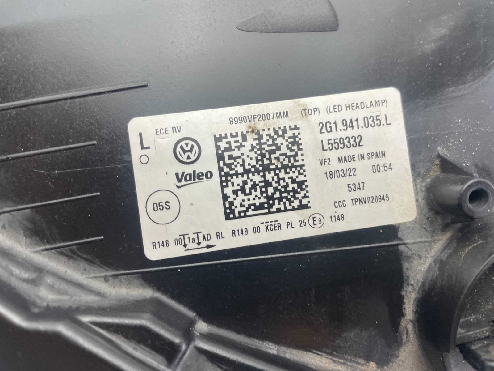 Original VW Polo VI 6 2G LED IQ LED Scheinwerfer links 2G1941035L6