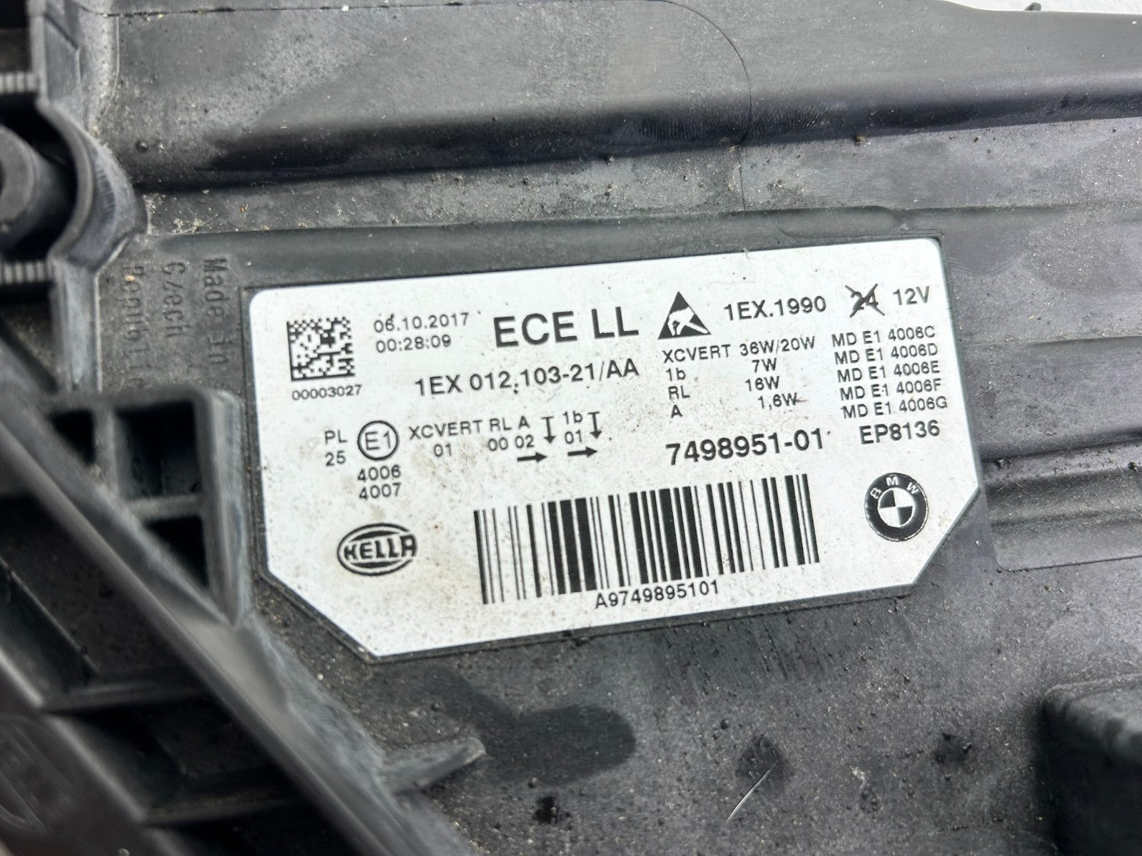 Original BMW 3er G30 F31 LED Scheinwerfer links 74989514